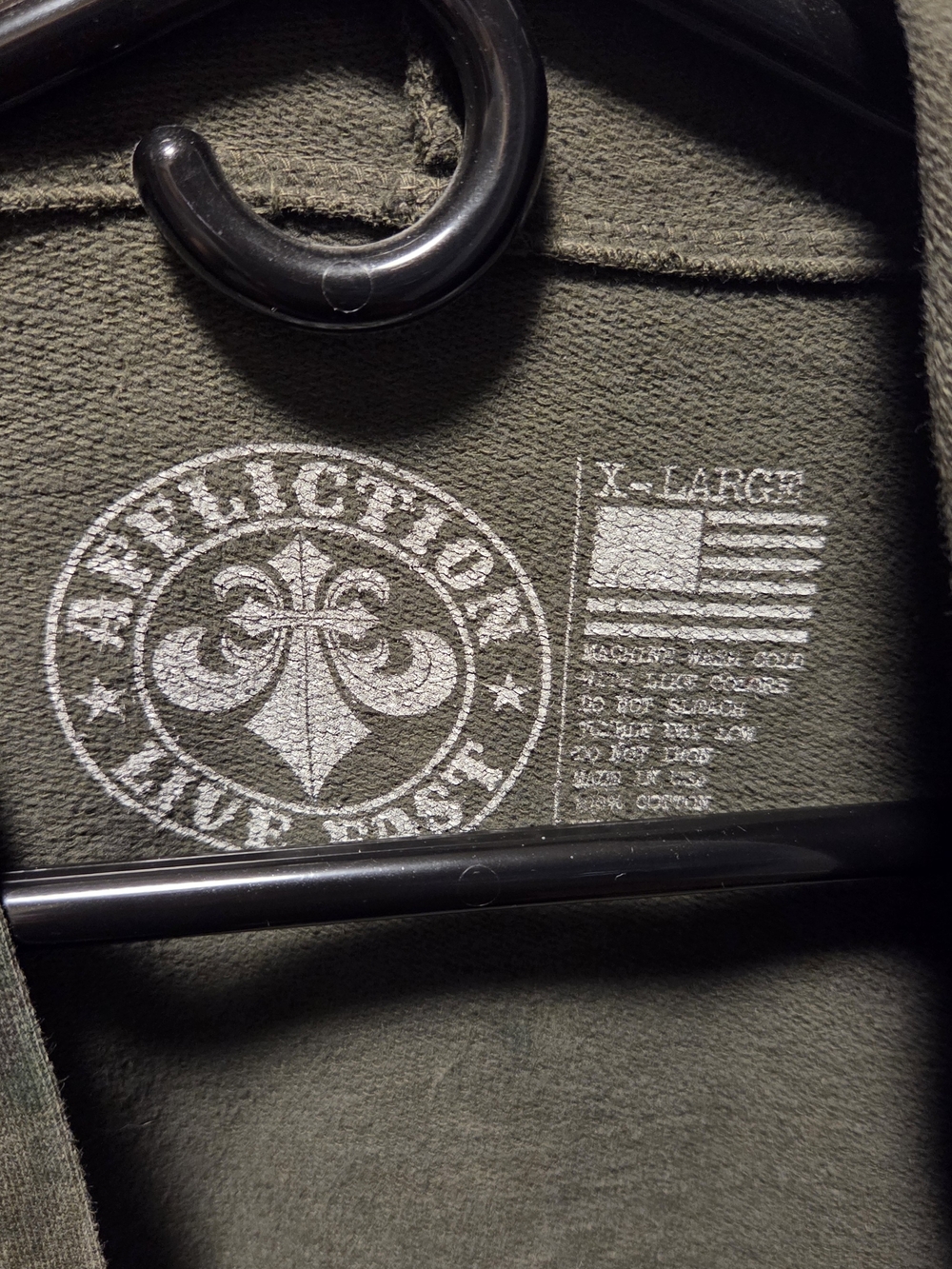 Affliction Olive Green Military-Style Hooded Jacket